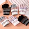 Kids Stripe Gloves Winter Knitted Full Finger Mittens for Toddler Boy Girl Simple Soft Warm Woolen Gloves Kids Guantes