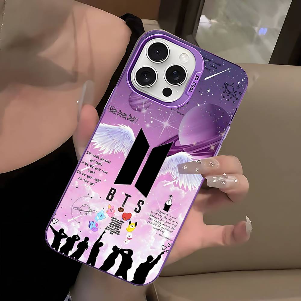 K-Pop Мультяшные Парни B-BT21S Цветной Чехол Для Телефона Для IPhone 17 16 15 14 13 12 11 Pro Max Plus Матовый Чехол