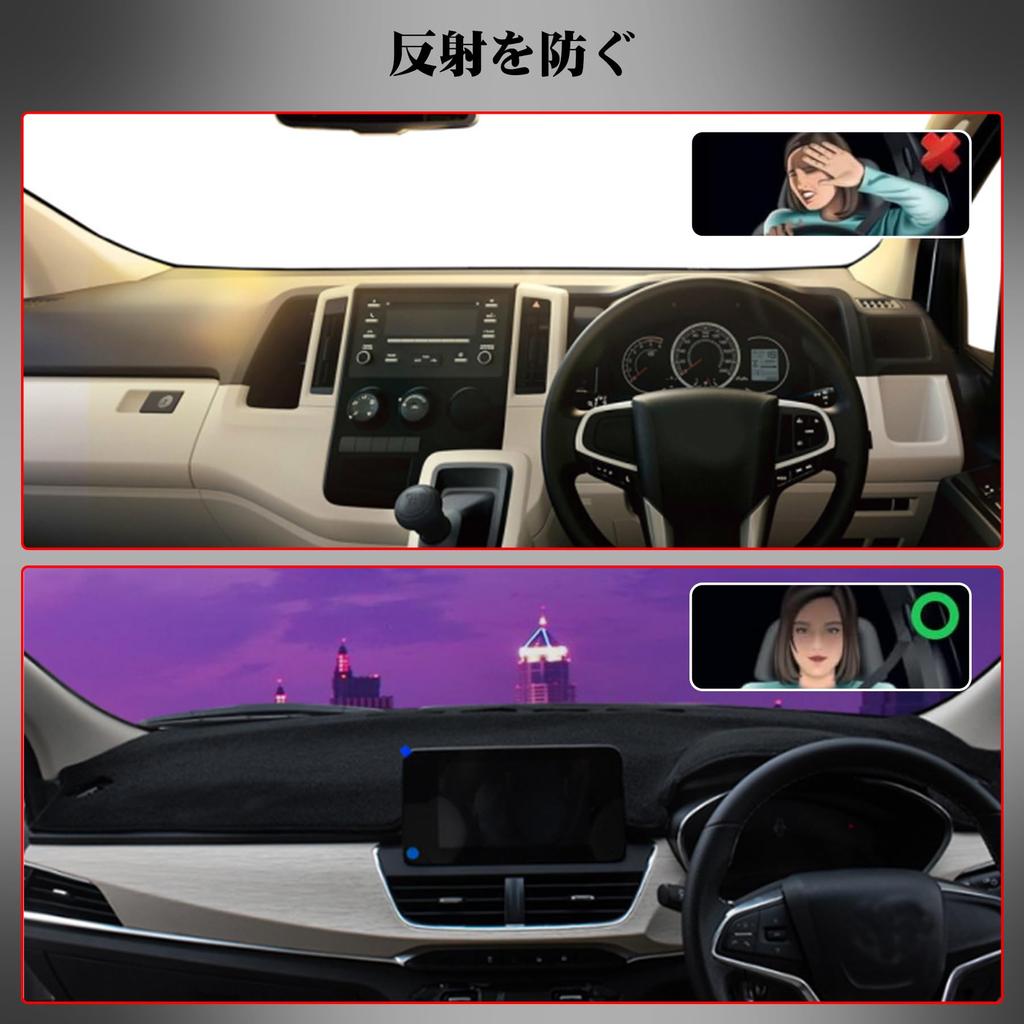 COBATTC Dashboard Dashboard Cover for Toyota Hiace 200 Design for Standard Body Models and Provides Sun Reduces and Prevents Interior Protective Mat