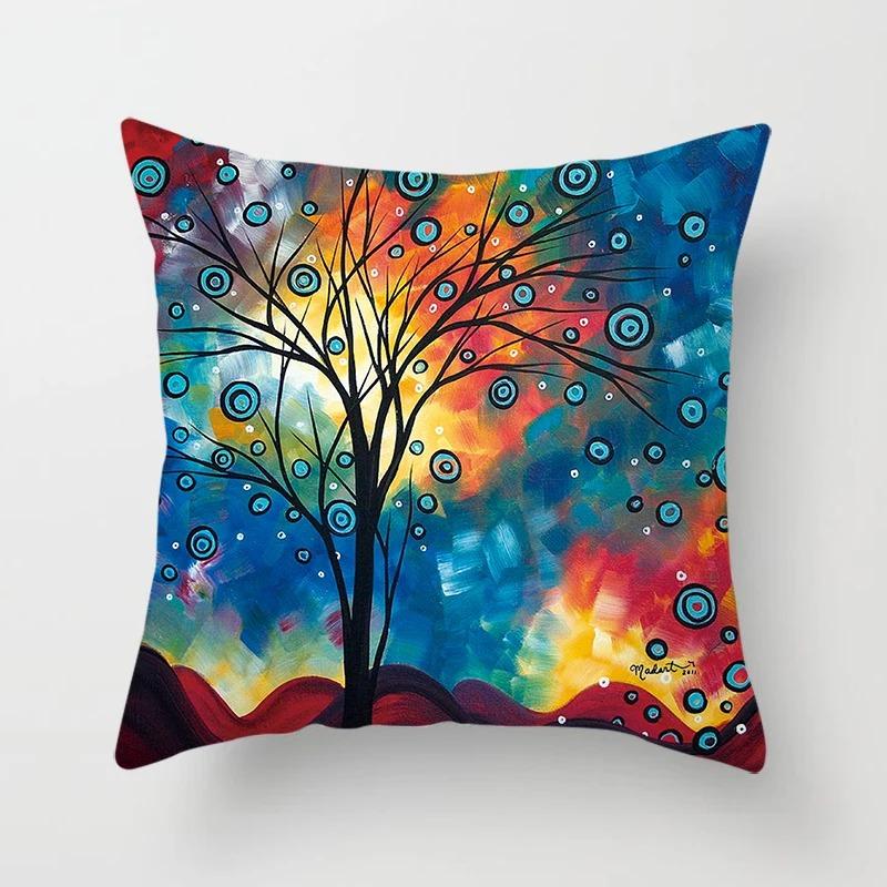 Creative Tree Pattern Pillowcase Interior Decoration Office Living Room Home Pillowcase