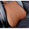 Luxury Car Neck Pillow Set Leather Embroidered Waist Backrest Lumbar Support Cushion Auto Seat Travel Headrest Pillow For