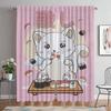 Sushi Cat Home Interior Curtains for Living Room Shades Partition Blackout Curtain for Room 2 Panel Halloween Decoration Kitchen