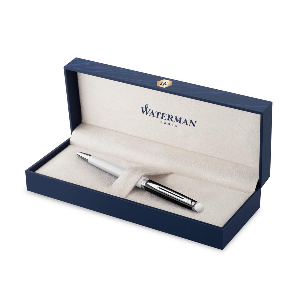 Waterman Ballpoint Pen Metropolitan Essential Black White CT Fine Tip Gift Box Gift Luxury Regular Import 2202912 Oil-based