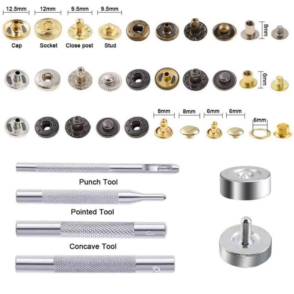 Tubular Rivets Snap Fastener Leather Rivets Metal Studs Double Cap Rivet Stud Fixing Tools