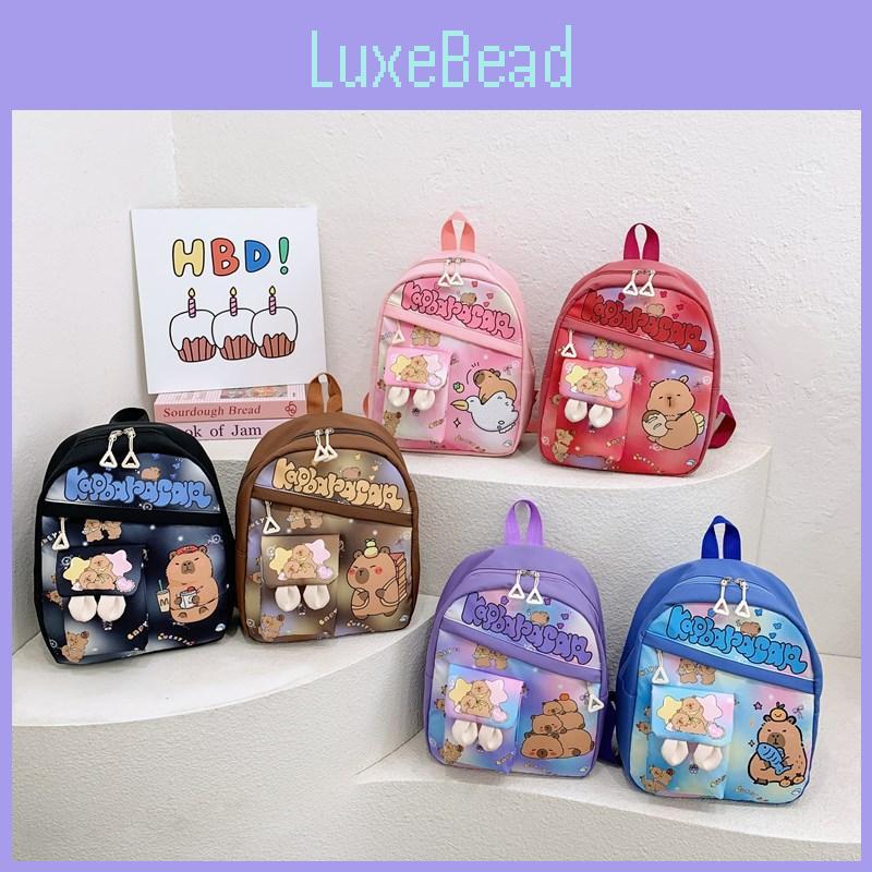 Printed Children Capybara Backpack Breathable Lightweight Cute Schoolbag Cartoon