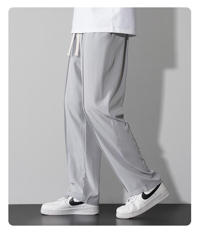 Мужские летние легкие широкие брюки Ice Silk - повседневные брюки свободного кроя