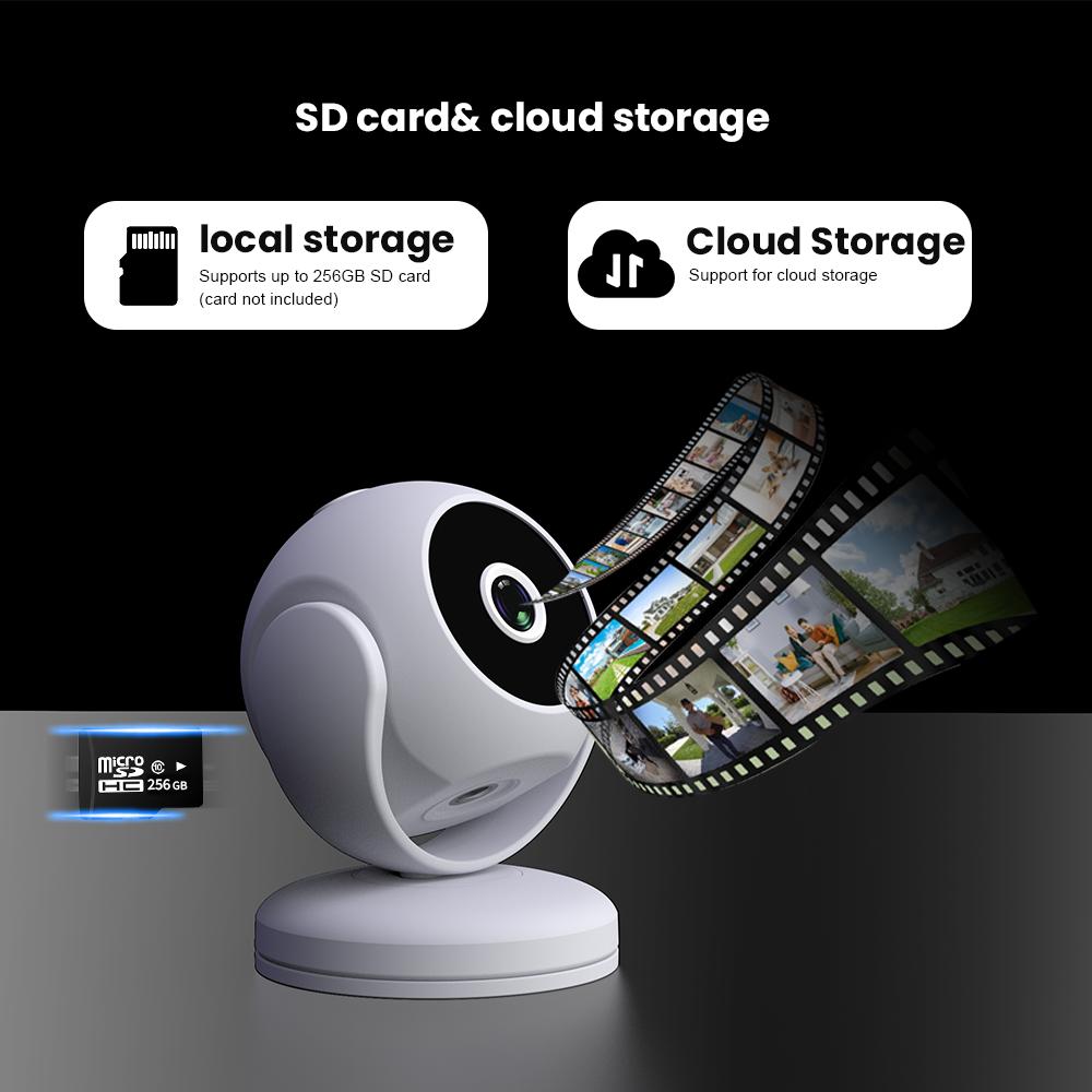 HD 170° Широкоугольная камера, 1080P Инфракрасное ночное видение Безопасность Наблюдение, Циклическая запись, Обнаружение движения, Запись видео Беспроводная WiFi камера