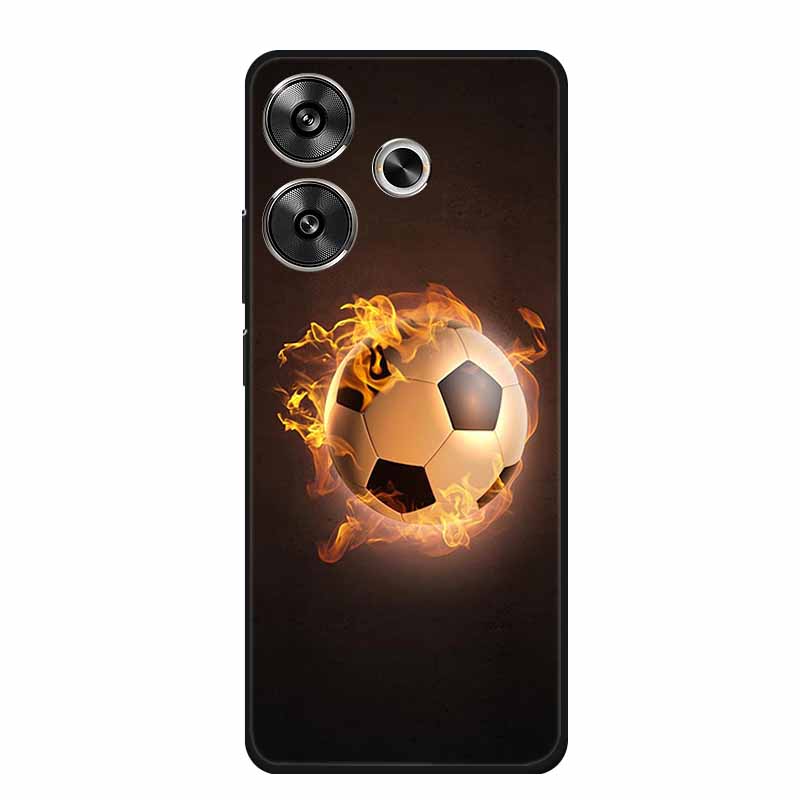 6.79" For Poco M6 4G Case POCOM6 Phone Cover Black Silicone Soft Back Cover Case For Xiaomi Poco M6 4G Case M 6 Protective Coque