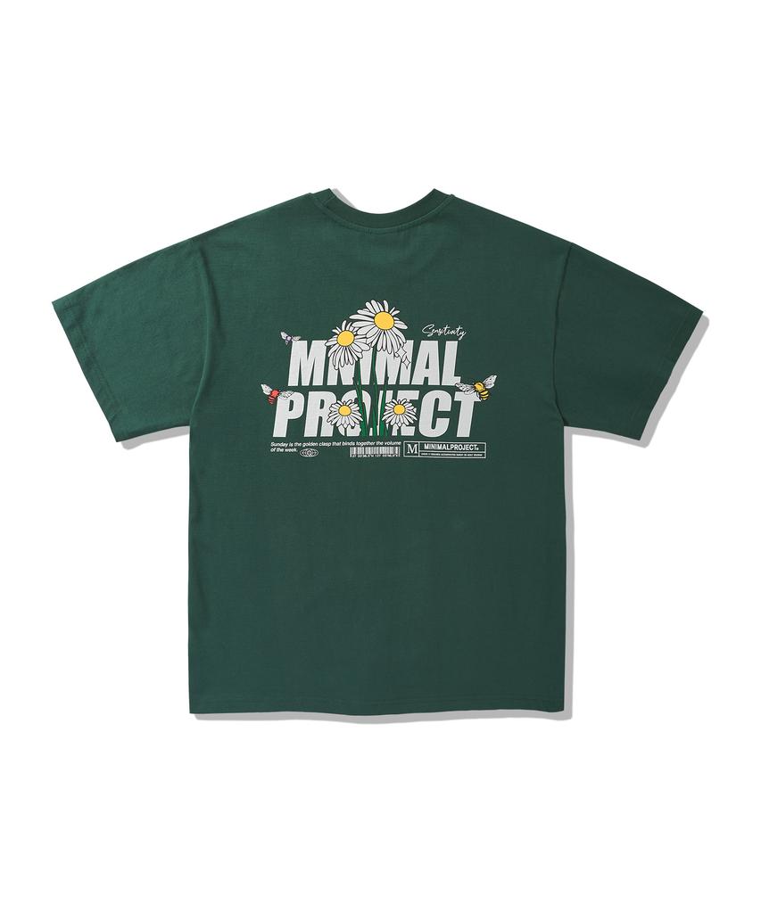 MINIMALPROJECT Футболка с коротким рукавом Цветок Ромашки Mst168 [Зеленый]