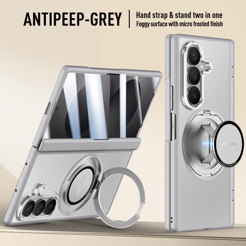 Матовый Frosted чехол для Samsung Galaxy Z Fold8 Ultra/Fold 8 Ultra/360 Вращающийся магнитный держатель Ремешок для руки Со стеклянной защитой экрана