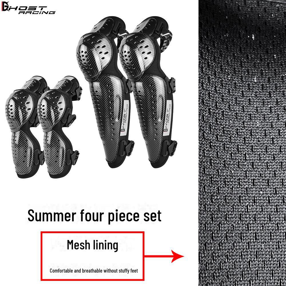 Комплект летних наколенников и налокотников для мотоциклистов - защитное снаряжение для мужчин и женщин, леггинсы для защиты от падений и рыцарское снаряжение