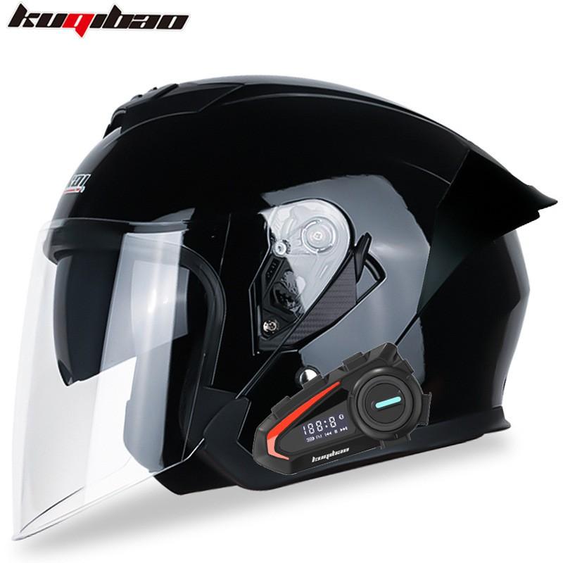CoolQ Dual Lens Bluetooth Motorcycle Half Helmet Long Battery Life All Season Electric Scooter
