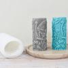 New Relief Tree Cane Cylindrical Silicone Candle Mold 3D Creative Geometric Column Aromatherapy Gypsum Soap Resin Process Mould