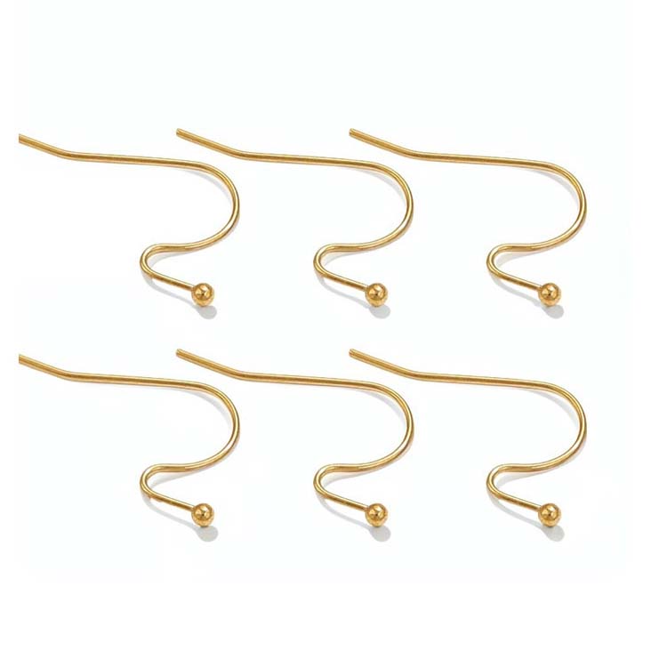 fit Stainless Steel Decorative Bead Component Simple Versatile Earring Hook with Welded Bead DIY Earring Hook Jewelry Findings
