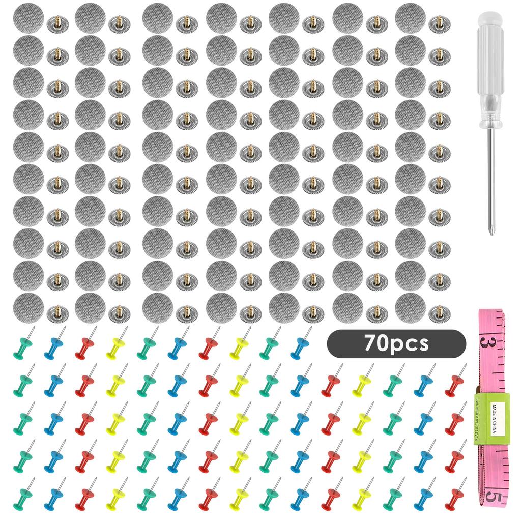 70/100 шт., инструменты для ремонта пряжек на крыше автомобиля, автомобильная кнопка с цветными булавками, 1 рулетка, 1 отвертка для украшения и
