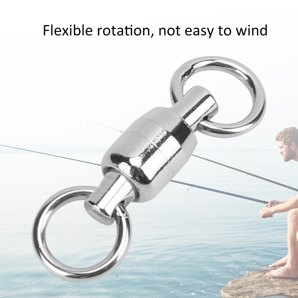 20PCS Stainless Steel Fishing Rolling Connector Fishing Swivel Connector for Fishing Accessories