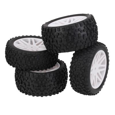 Mxfans 4 шт. 12-мм шестигранные диски и шины для RC 1/10, передние и задние 66012/66032 для RC 1/10 внедорожного багги