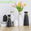 Набор из 3 керамических ваз в современном стиле для сухих цветов, однотонные, с узким горлышком, для гостиной, простые, разных размеров
