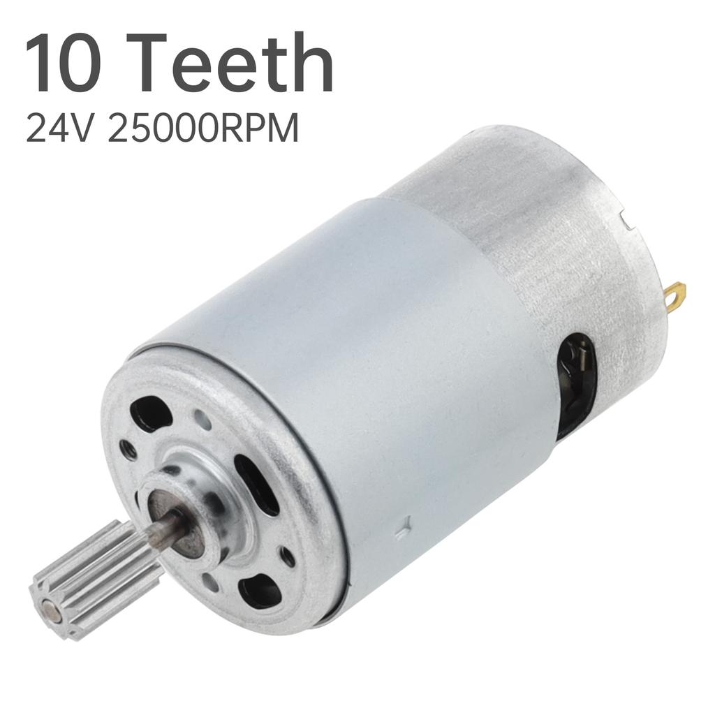 RS550 24V 25000RPM High Speed DC Motor 10 Teeth Gear 10x13mm Electric Ride On Vehicle Upgrade Replacement