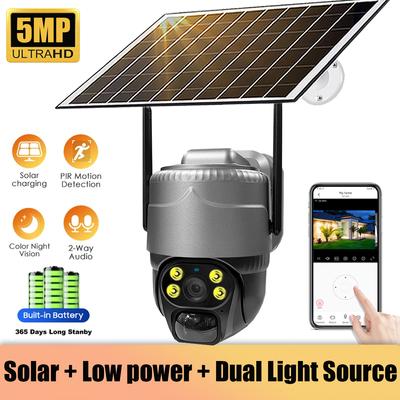 Новая 5-мегапиксельная HD-камера на солнечных батареях 4G/WIFI для улицы 4G Sim со встроенным аккумулятором телекамера PTZ автоматическое отслеживание домашняя охранная камера видеонаблюдения