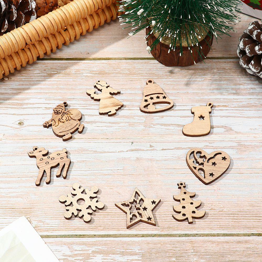 Украшения для вечеринки Снеговик Снежинка Подарочный Декор Рождественская елка Подвесное Украшение Мультяшная Деревянная Щепа