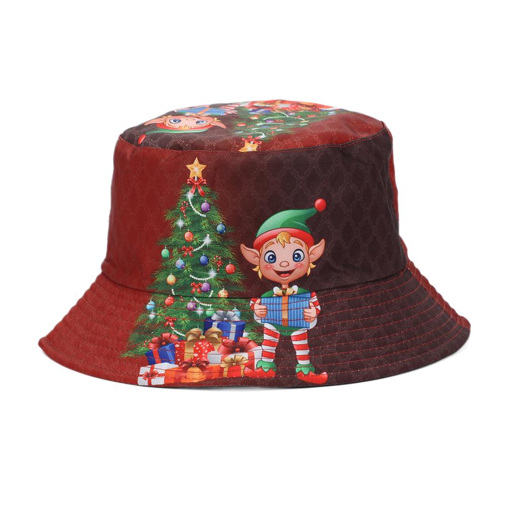 Персонализированная Рождественская печать Уличная панама-рыбак - Дизайн Санта-Клауса для мужчин и женщин