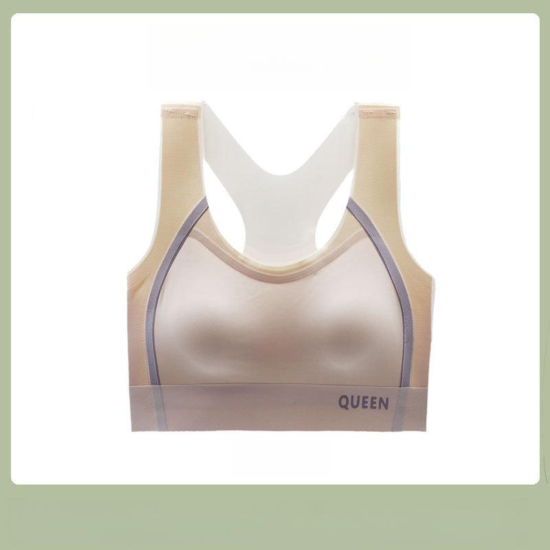 Seamless Bra Women's Beautiful Back Large-sized Sports Underwear Women's Top Support No Steel Coil Bra Anti-sagging Bra