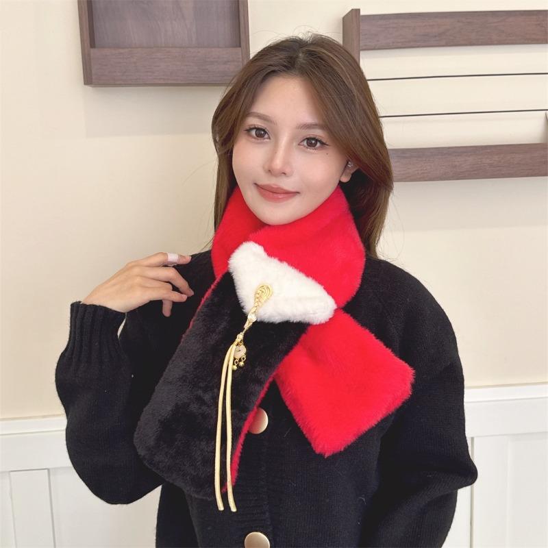 New Christmas New Red New Year's Day Scarf Women's Winter Warm Atmosphere Versatile Scarf