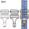 Adjustable Strap Pants Button Hook Dungaree Fasteners Clip Brace Buckles With Jeans Buttons Set For Denims Jackets Accessories