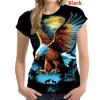 Fashion 3D Eagle Printed T Shirts Spring and Sunmer Women Fashion Casual Personality Round Neck Short Sleeves T Shirts