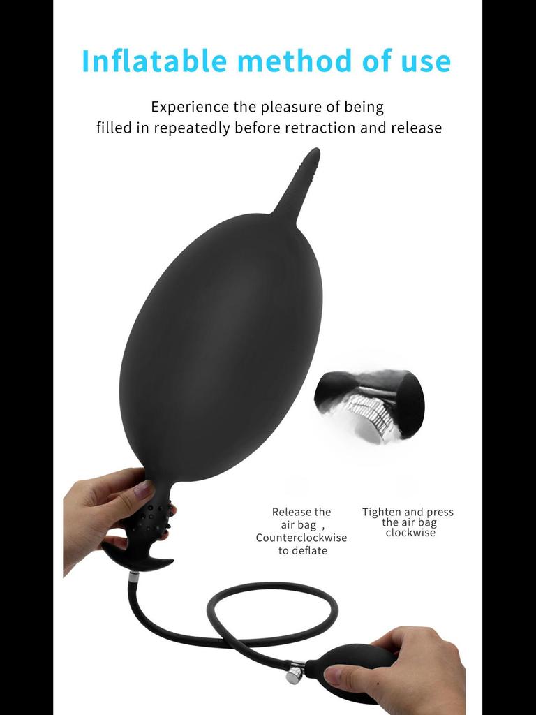 Надувной анальный расширитель для мужчин и женщин - длинный силиконовый анальный мастурбатор