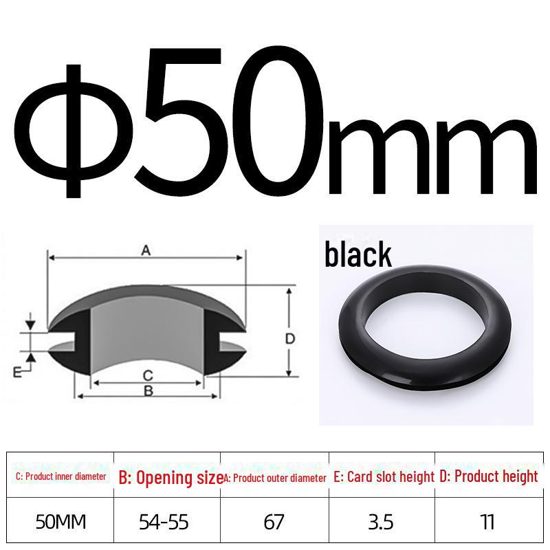Черное двухстороннее резиновое защитное кольцо для провода