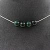 Stones and Minerals. Necklace 4 Malachite Beads from Congo Quality 7A 8 Mm. Steel Chain Necklace Women, Men. Custom Size