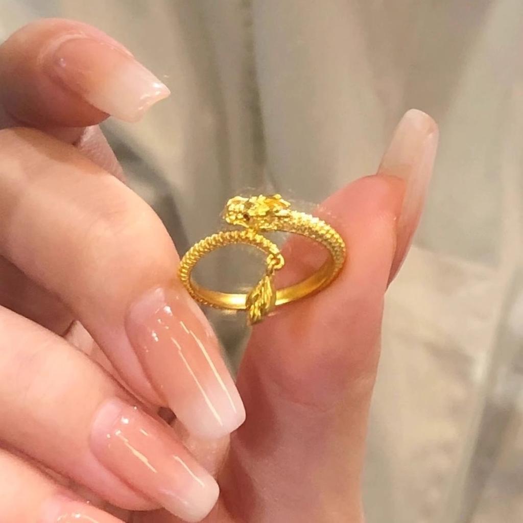 Кольцо с качающимся хвостом дракона женское золотое ретро год рождения зодиак открывающееся умное кольцо с хвостом дракона ювелирное изделие
