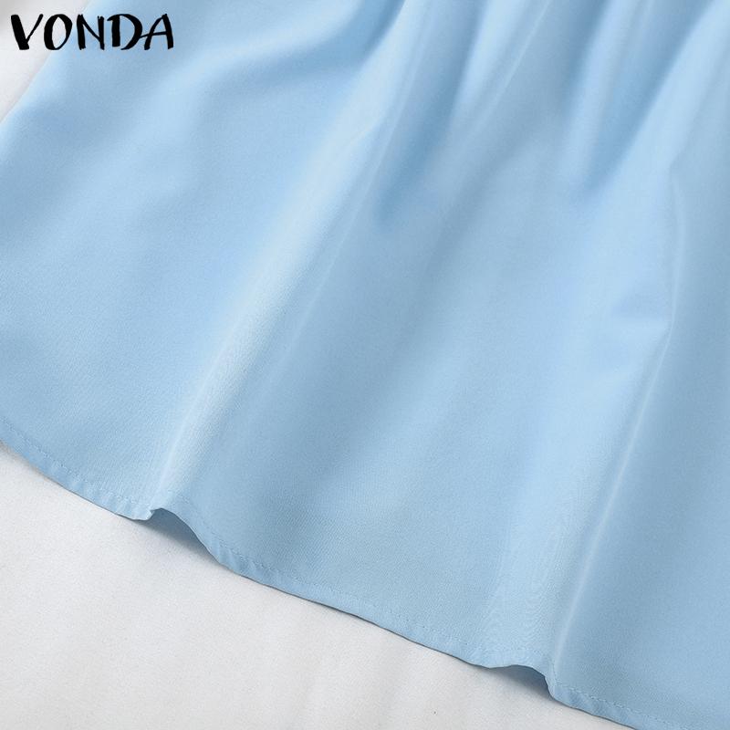 VONDA Женские летние однотонные блузки с круглым вырезом и открытыми плечами с коротким рукавом
