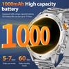 2025 New Military Edition Smart Watch Men 1000mAh Battery 1.7-inch AMOLED HD Display Bluetooth Call Clock Smartwatch LED Flashlight