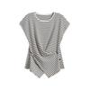 French Round-neck Knitted Sweater, Summer Thin Sleeveless, Slimming and High-end Top, Short-sleeved Women's T-shirt with A Straight Shoulder