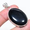 Black Onyx Gemstone 925 Sterling Silver Jewelry Pendant 2.05"