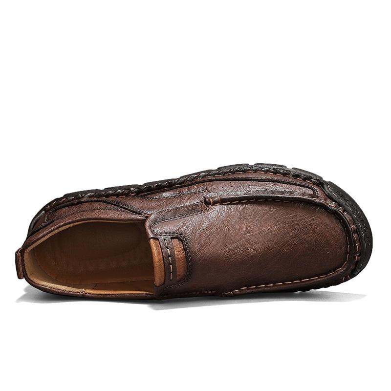 Мужские мокасины ручной работы, кожаные, повседневные, удобные, мужские лоферы слипоны, кожаная обувь, балетки, горячая распродажа, обувь для ходьбы