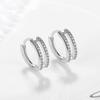Top Quality 925 Sterling Silver Earrings for Women Jewelry Shiny Zircon Stones Lady Hoop Earrings Female Accessories Princess