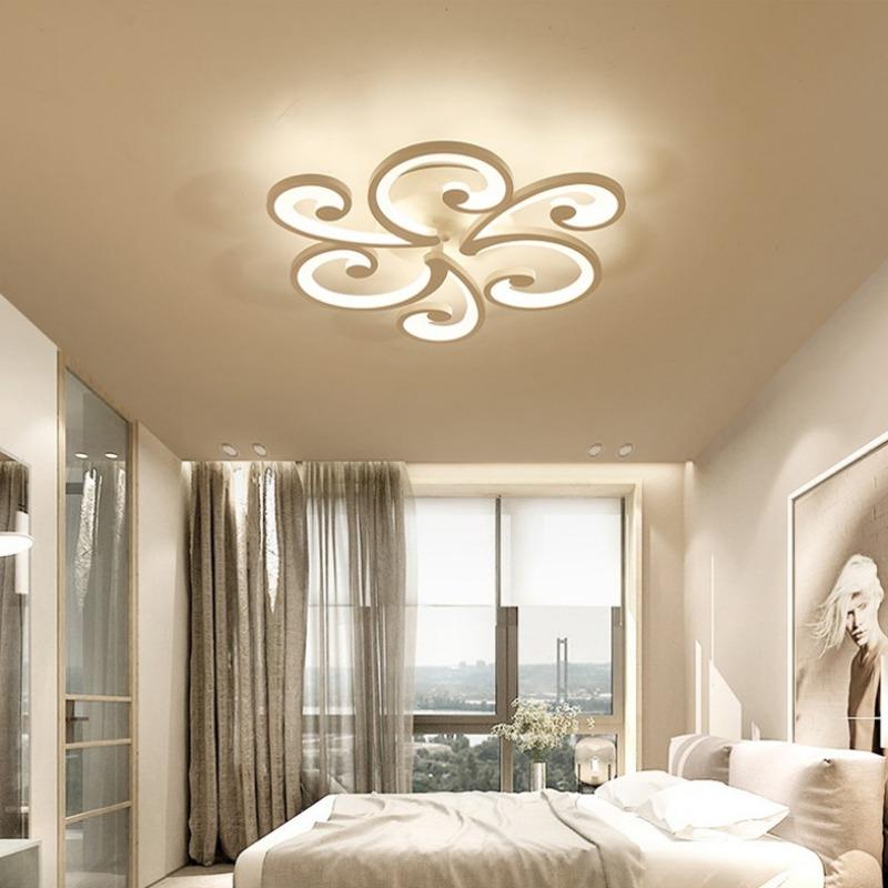 Простой современный цветочный лепесток, теплый потолочный светильник для спальни