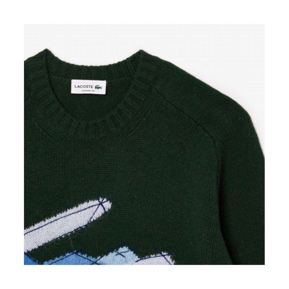 Lacoste Мужской праздничный пуловер [темно-зеленый]