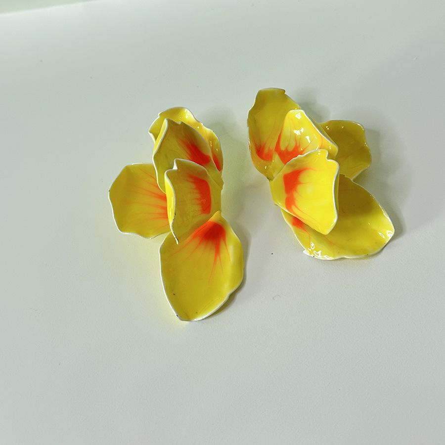 Красочные серьги с эмалью и цветочной глазурью для женщин, европейские и американские индивидуальные преувеличенные романтические ювелирные аксессуары