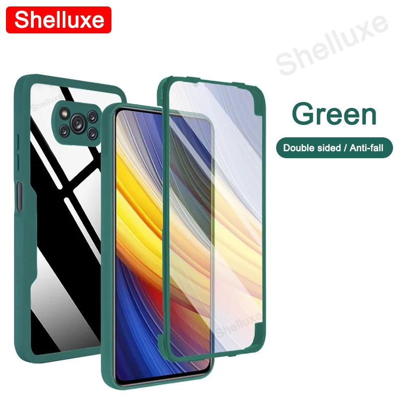 Прозрачный чехол Shelluxe на 360 градусов для всего корпуса (передняя + задняя часть) для Xiaomi POCO X3 Pro X3Pro X3NFC PocoX3 NFC Силиконовый двусторонний чехол для телефона