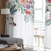 Watercolor Leaves Plants Flowers Butterflies Tulle Voile Curtains for Bedroom Living Room Window Curtain Sheer Organza Drapes