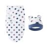 0-12 Months Newborn Swaddle Cartoon Printed Cotton Baby Blanket Hat Set Adjustable Infant Sleeping Swaddle Wraps All Seasons