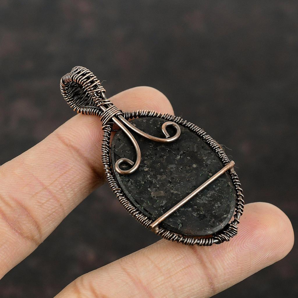 Подвеска из нумита «Дерево жизни», обернутая медной проволокой, ювелирное изделие «Дерево жизни», настоящий драгоценный камень, медное ювелирное изделие, подарок для матери, кулон ручной работы