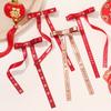 New Hair Clips Chinese Red Retro Ribbon Long Bow Hairpin Children's Hairstyle Styling Headwear New Year Gift Hair Accessories