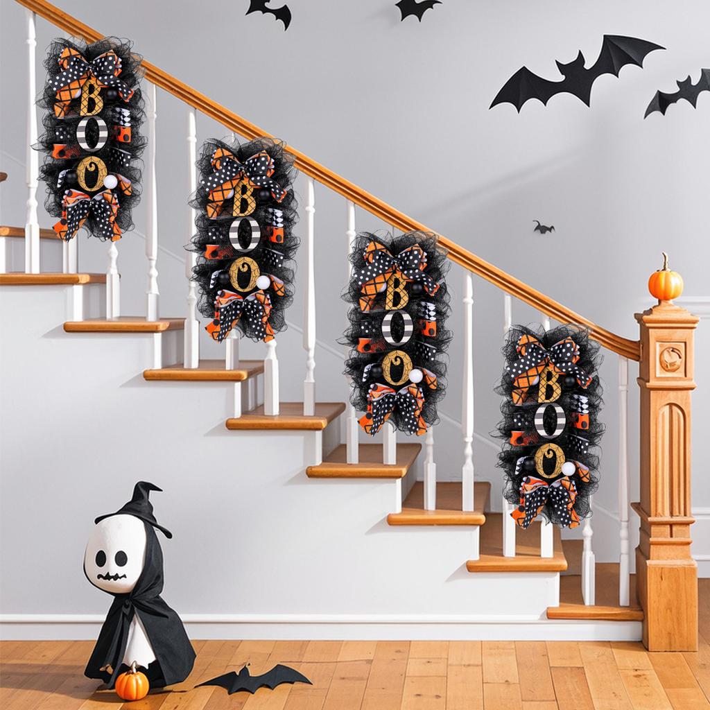 Гирлянда на Хэллоуин, венок для подвешивания на дверь, страшная тыквенная гирлянда на Хэллоуин, украшение для двора дома, подвеска