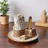 Ceramic Palo Santo Sticks Holder 4 In 1 Incense Burner Sage Holder Incense Holder Ash Catcher Tray for Meditation Yoga Room